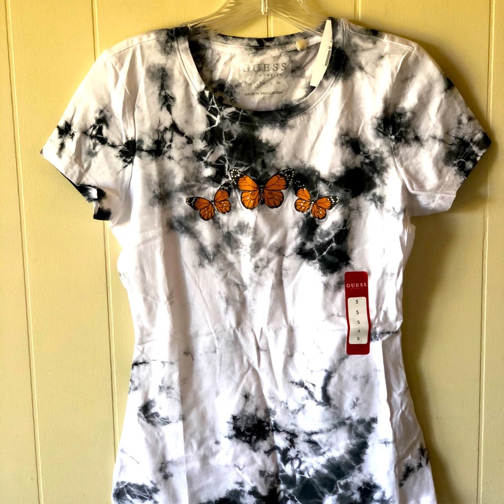 Guess NWT 90s style monarch tie dye tshirt-small